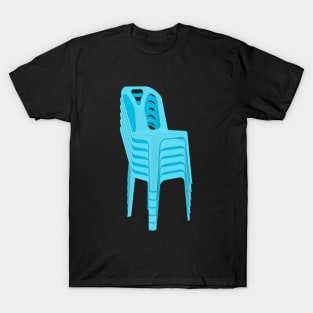 Stack of Blue Plastic Chairs T-Shirt